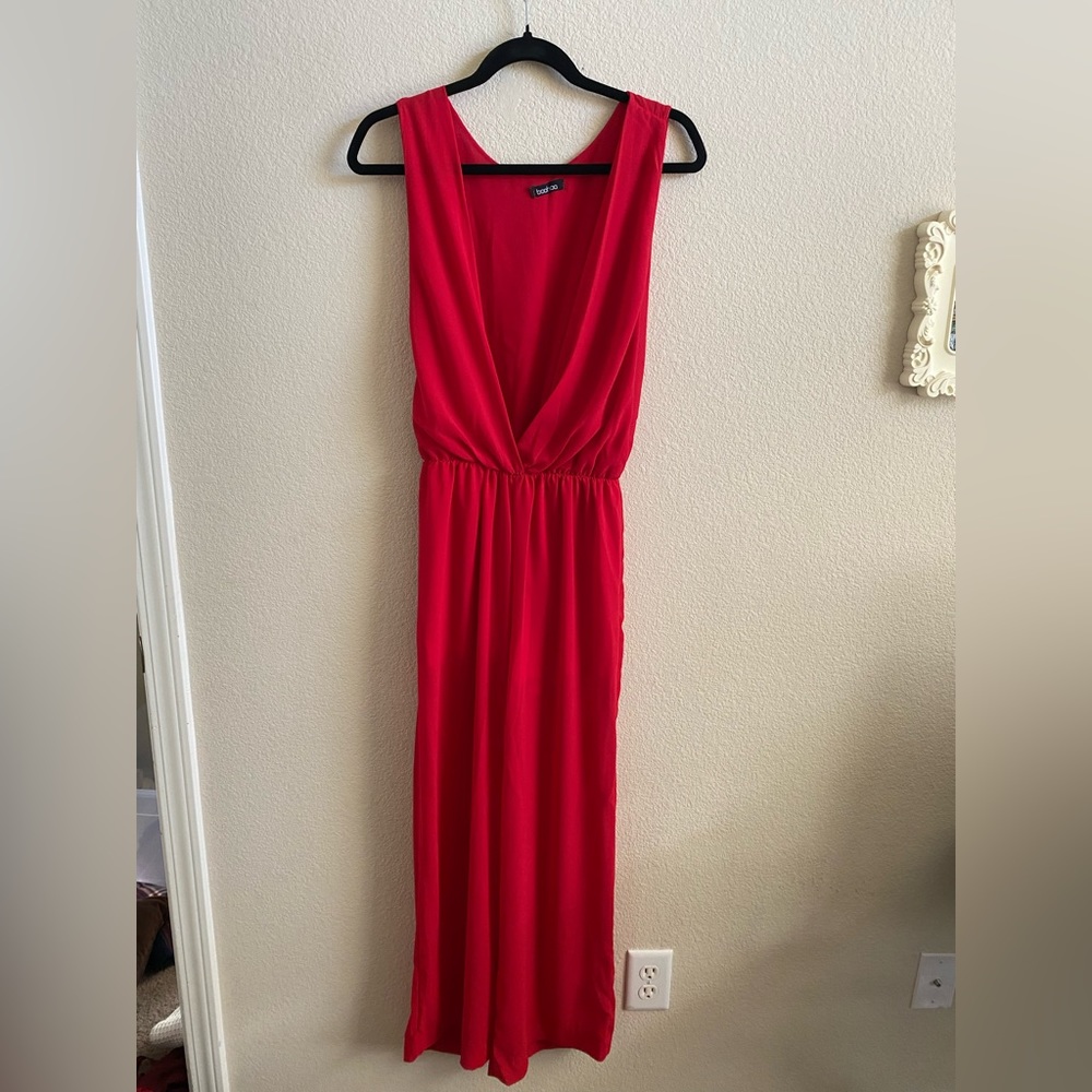 Red Flowy Jumpsuit Boohoo